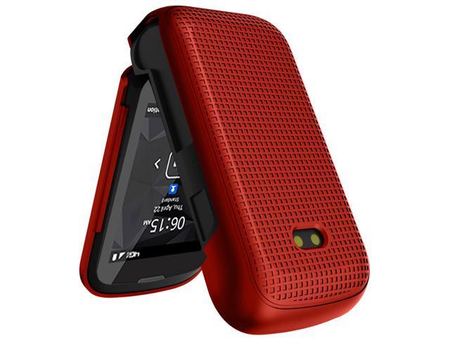 Red Grid Texture Slim Hard Shell Case Cover for Sonim XP3 Plus 4G (XP3900)