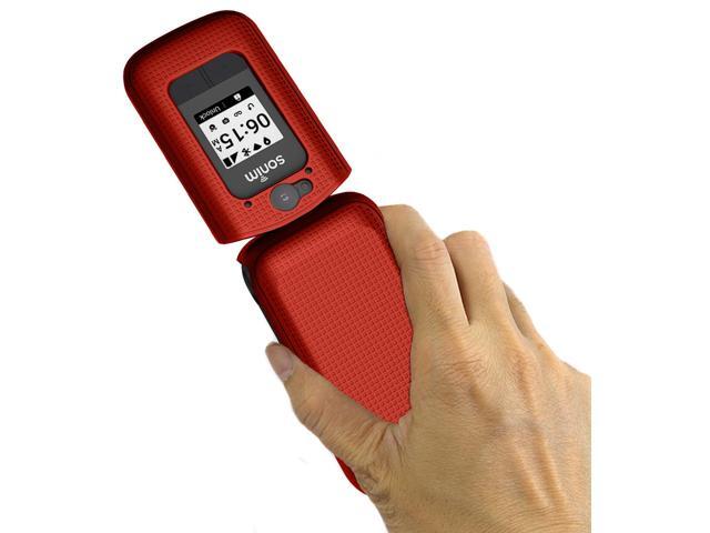 Red Grid Texture Slim Hard Shell Case Cover for Sonim XP3 Plus 4G (XP3900)
