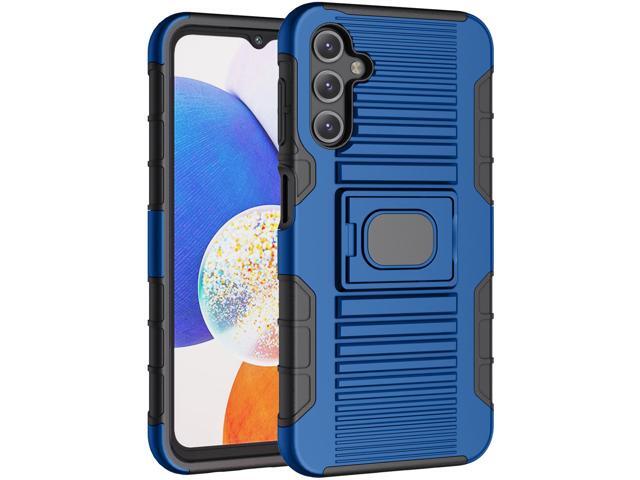 Blue Rugged Case with Ring Grip Stand for Samsung Galaxy A14 5G Phone