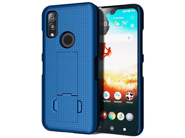 Cobalt Blue Grid Texture Slim Hard Case Cover Stand for DuraSport 5G UW Phone