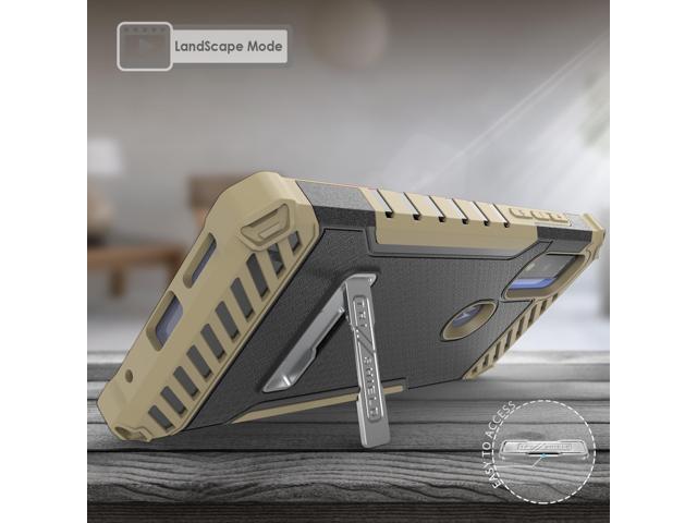 Rugged Brown Case Cover Stand + Belt Clip + Strap for Moto G Pure / G Power 2022