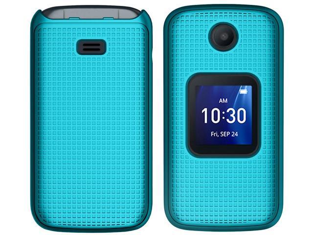 Teal Mint Grid Texture Hard Shell Case Cover for Alcatel Go Flip 4, TCL FLIP Pro
