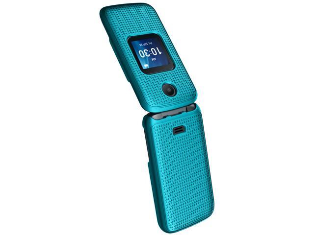Teal Mint Grid Texture Hard Shell Case Cover for Alcatel Go Flip 4, TCL FLIP Pro