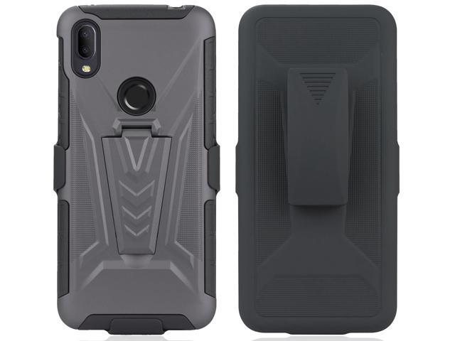 Gray Rugged Case Stand and Belt Clip Holster for Lively Jitterbug Smart 3 Phone