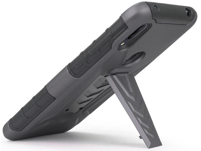 Gray Rugged Case Stand and Belt Clip Holster for Lively Jitterbug Smart 3 Phone