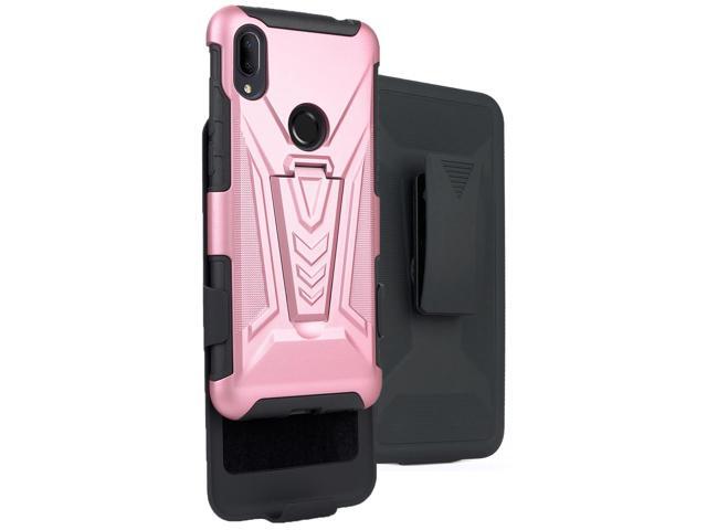 Rose Gold Pink Rugged Case Stand Belt Clip for Lively Jitterbug Smart 3 Phone