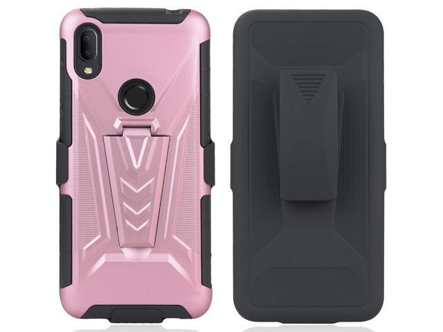 Rose Gold Pink Rugged Case Stand Belt Clip for Lively Jitterbug Smart 3 Phone