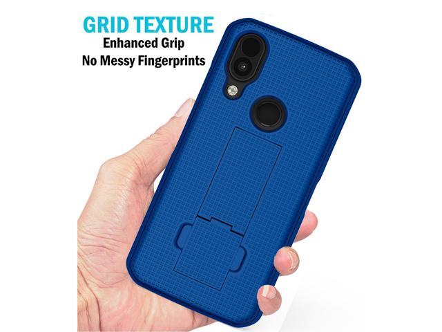 Cobalt Blue Grid Texture Slim Hard Case Cover Stand for CAT S62 PRO Phone