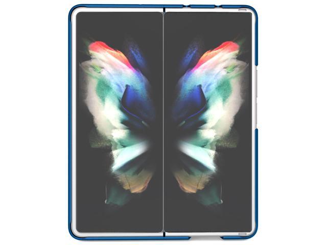 Blue Grid Protector Case Slim Hard Shell Cover for Samsung Galaxy Z Fold 3 5G