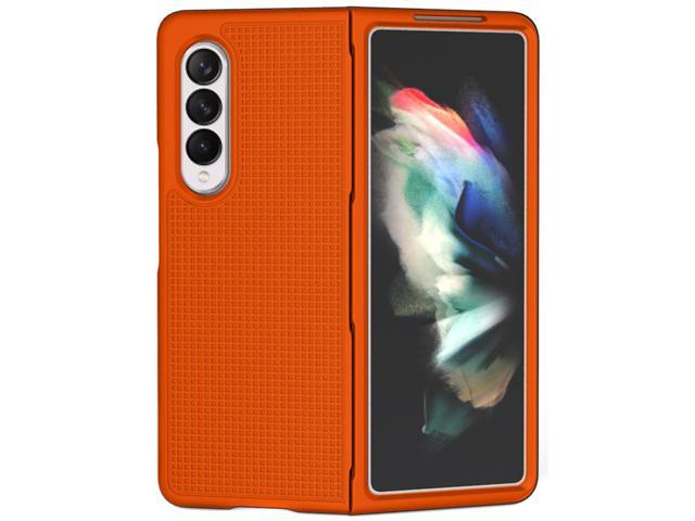 Bright Orange Grid Case Slim Hard Shell Cover for Samsung Galaxy Z Fold 3 5G