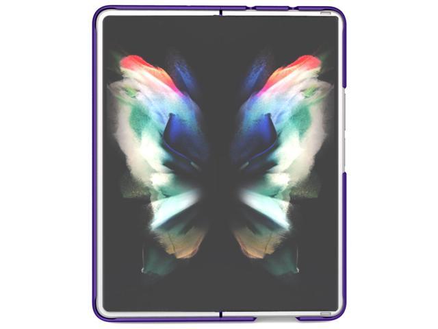 Purple Grid Protector Case Slim Hard Shell Cover for Samsung Galaxy Z Fold 3 5G