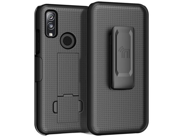 Black Hard Case Cover Stand and Belt Clip Holster for Kyocera DuraSport 5G UW
