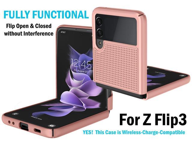 Rose Gold Pink Hard Case Slim Phone Cover for Samsung Galaxy Z Flip 3 5G