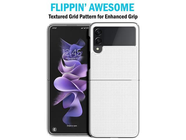Pearl White Hard Case and Belt Clip Holster for Samsung Galaxy Z Flip 3 5G