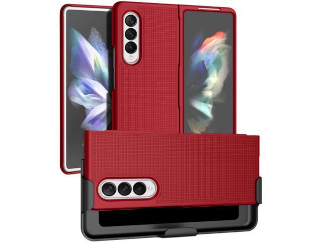 Red Hard Case Cover and Belt Clip Holster Stand for Samsung Galaxy Z Fold 3 5G Red Hard Case Cover and Belt Clip Holster Stand for Samsung Galaxy Z Fold 3 5G