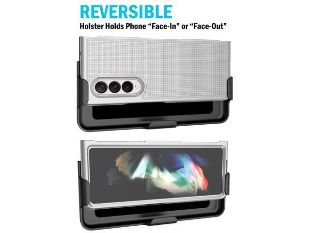 Pearl White Hard Case and Belt Clip Holster for Samsung Galaxy Z Fold 3 5G
