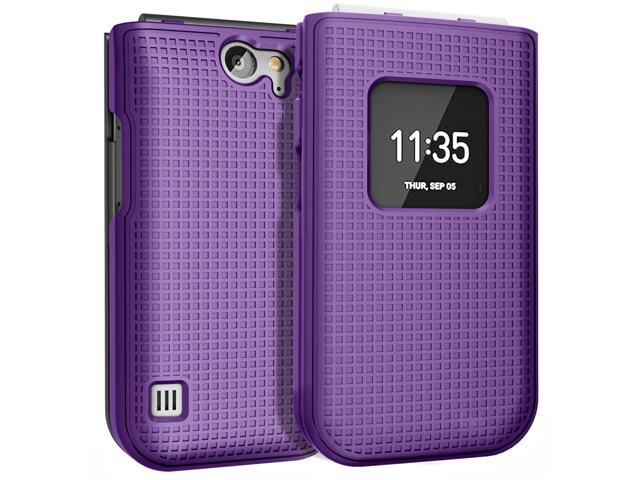 Purple Hard Case Cover and Belt Clip Holster Combo for Nokia 2720 V Flip Phone
