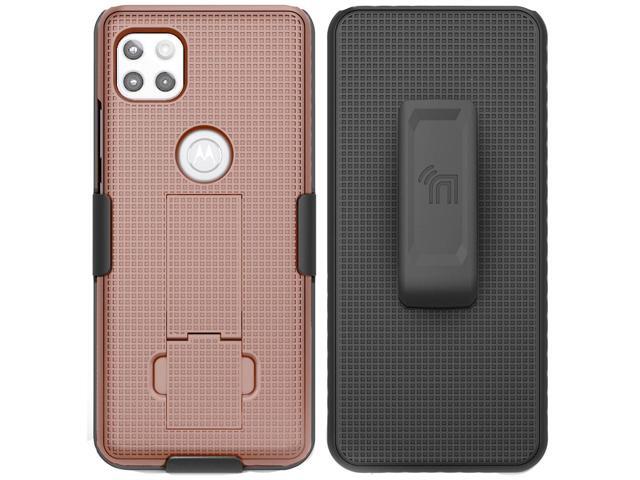 Rose Gold PInk Case Cover Belt Clip for Motorola Moto One 5G ACE Phone XT2113