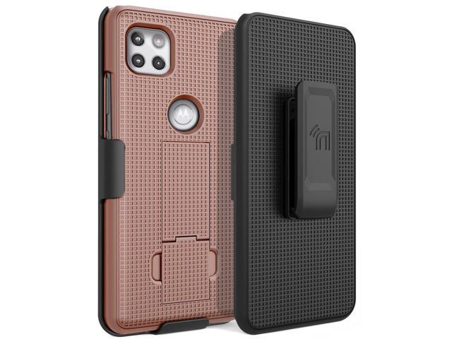 Rose Gold PInk Case Cover Belt Clip for Motorola Moto One 5G ACE Phone XT2113