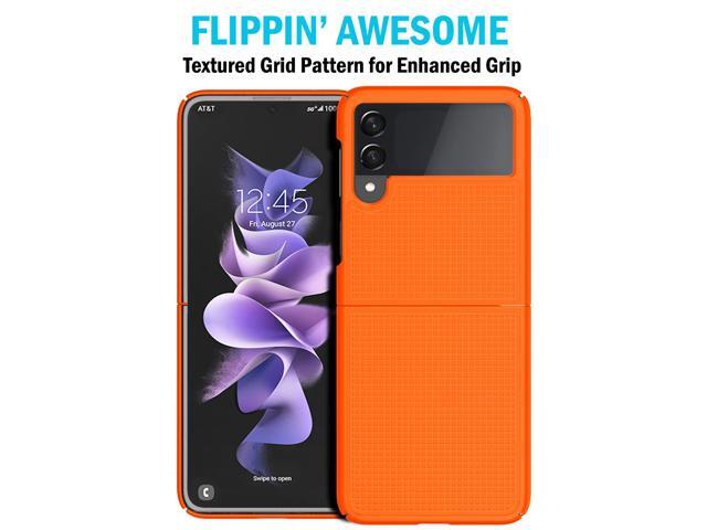 Bright Orange Hard Case Cover and Belt Clip for Samsung Galaxy Z Flip 3 5G