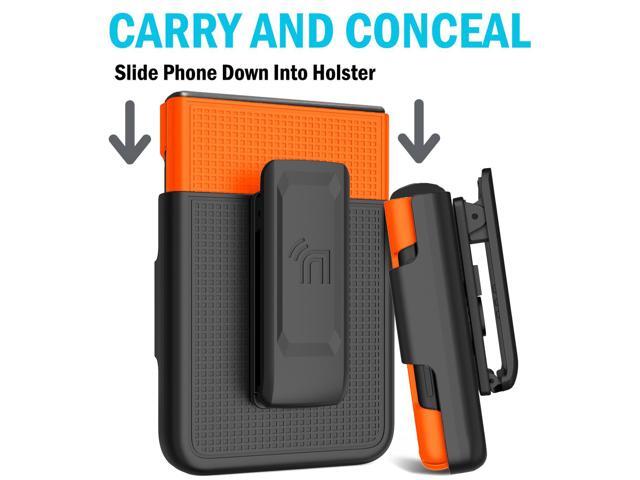 Bright Orange Hard Case Cover and Belt Clip for Samsung Galaxy Z Flip 3 5G
