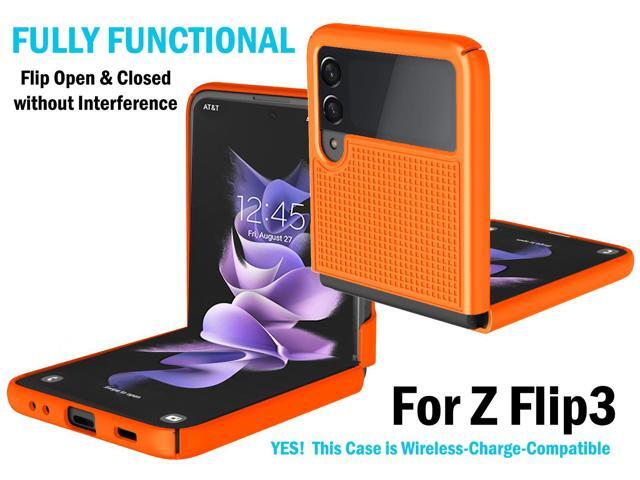 Bright Orange Hard Case Slim Phone Cover for Samsung Galaxy Z Flip 3 5G