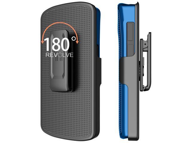 Blue Hard Case + Hand Strap + Belt Clip Holster for Zebra TC53 TC58 Scanner