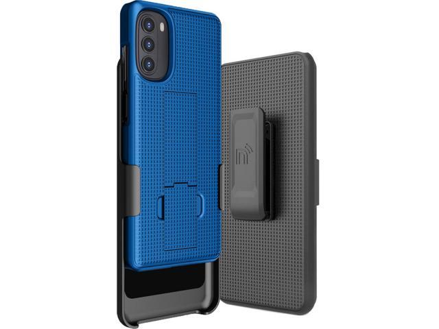 Cobalt Blue Case Cover Stand and Belt Clip Holster for Moto G 5G (2022) XT2213