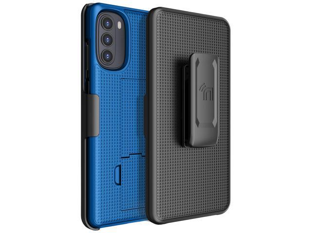 Cobalt Blue Case Cover Stand and Belt Clip Holster for Moto G 5G (2022) XT2213