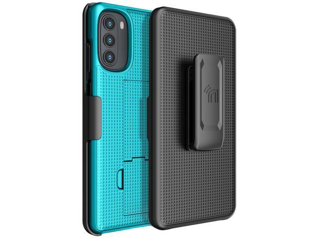 Aqua Teal Mint Hard Case Cover Stand and Belt Clip for Moto G 5G 2022 XT2213