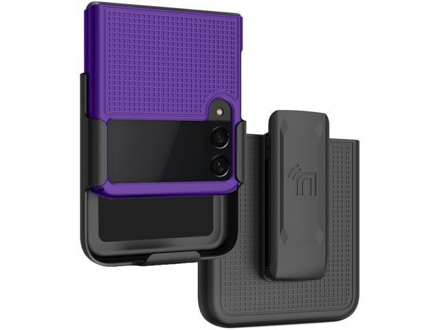 Purple Hard Case Cover and Belt Clip Holster for Samsung Galaxy Z Flip 3 5G