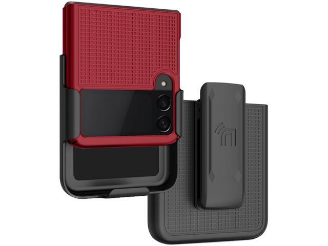 Red Hard Case Cover and Belt Clip Holster Combo for Samsung Galaxy Z Flip 3 5G