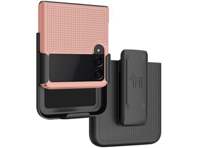 Rose Gold Pink Hard Case Cover and Belt Clip for Samsung Galaxy Z Flip 3 5G