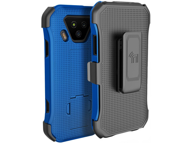 Blue Case Cover and Belt Clip Holster for Verizon Kyocera DuraForce Ultra 5G
