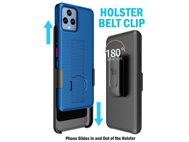 Blue Case Stand and Belt Clip Holster for T-Mobile REVVL 6 5G / REVVL 6X 5G