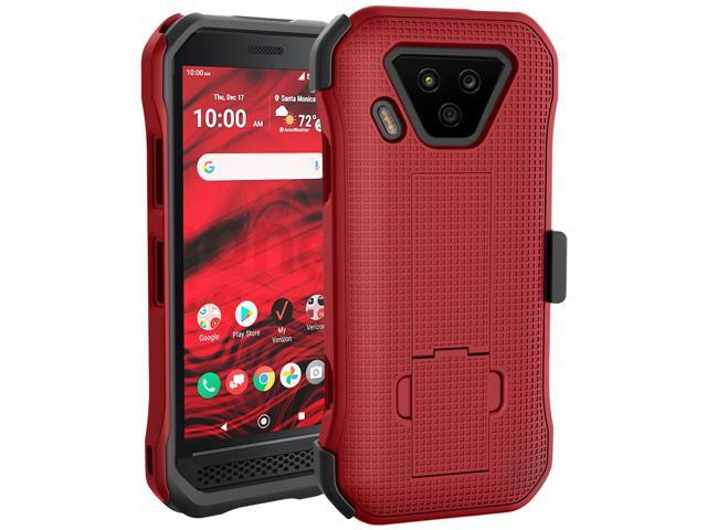 Red Hard Case Cover and Belt Clip Holster for Verizon Kyocera DuraForce Ultra 5G