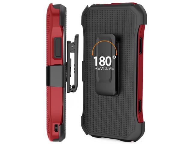 Red Hard Case Cover and Belt Clip Holster for Verizon Kyocera DuraForce Ultra 5G