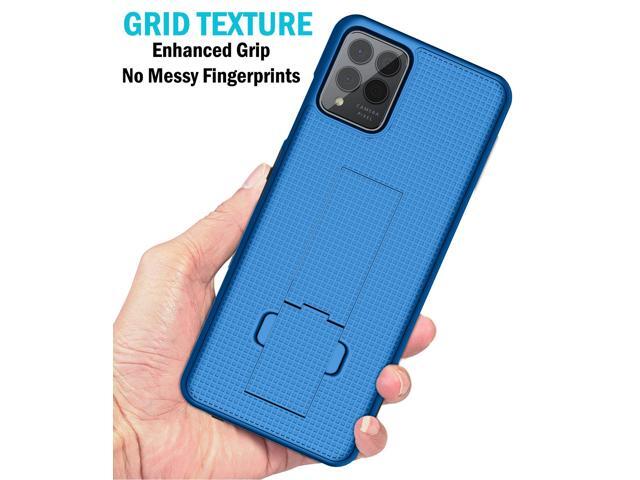 Blue Grid Texture Slim Case Stand for T-Mobile REVVL 6 Pro 5G / REVVL 6X Pro