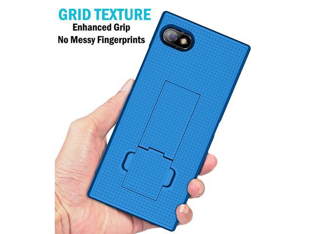 Blue Grid Texture Slim Hard Case Cover Stand for Unihertz Titan Slim Phone 2022