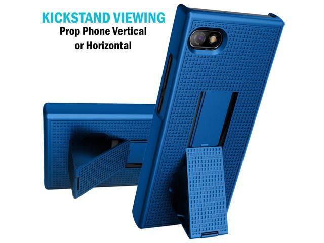 Blue Grid Texture Slim Hard Case Cover Stand for Unihertz Titan Slim Phone 2022