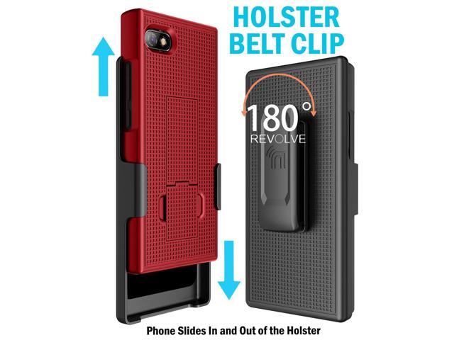 Red Hard Case Cover Stand and Belt Clip Holster for Unihertz Titan Slim (2022)