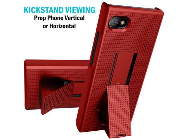 Red Grid Texture Slim Hard Shell Case Cover Stand for Unihertz Titan Slim (2022)