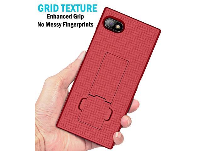 Red Grid Texture Slim Hard Shell Case Cover Stand for Unihertz Titan Slim (2022)
