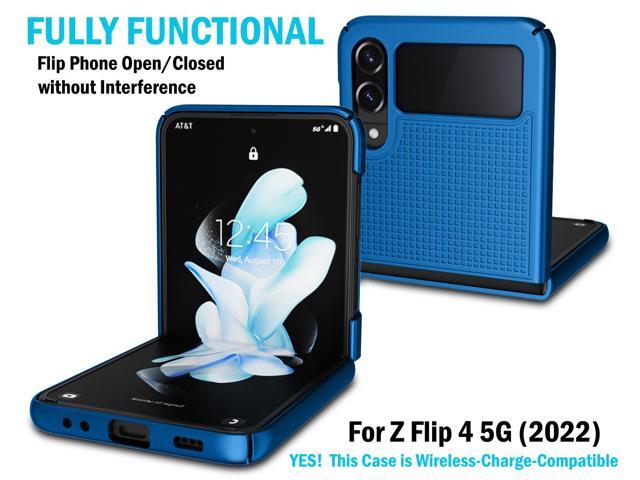 Cobalt Blue Textured Hard Case Phone Cover for Samsung Galaxy Z Flip4 5G 2022