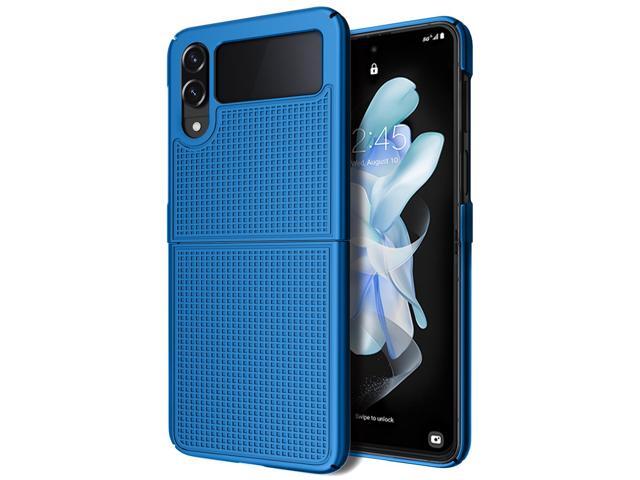 Cobalt Blue Textured Hard Case Phone Cover for Samsung Galaxy Z Flip4 5G 2022