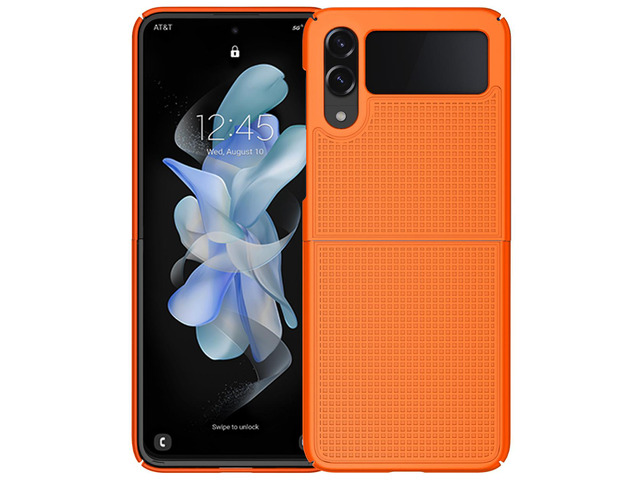 Bright Orange Hard Protector Case Slim Cover for Samsung Galaxy Z Flip 4 5G