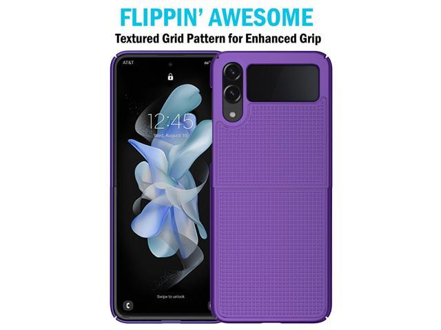 Purple Hard Case Cover and Belt Clip for Samsung Galaxy Z Flip 4 5G SM-F721