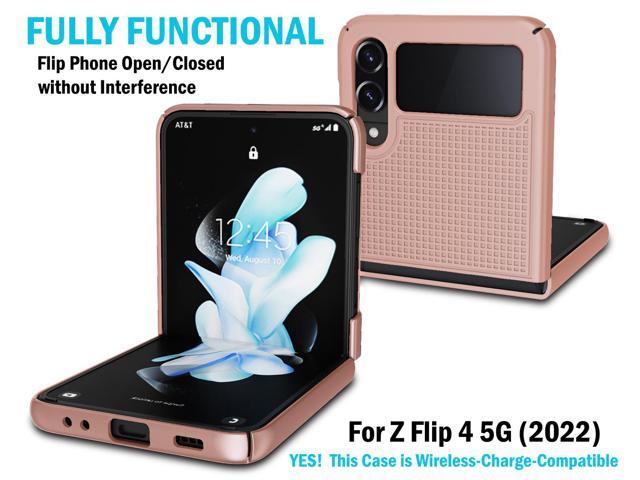 Rose Gold Pink Hard Case Slim Phone Cover for Samsung Galaxy Z Flip 4 5G 2022