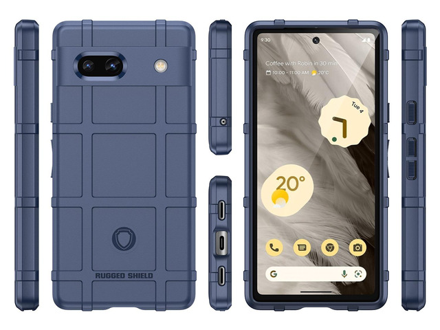 Navy Blue Special Ops Rugged Shield Case Cover for Google Pixel 7A Phone (2023)