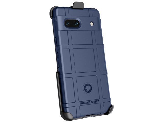 Navy Blue Matte Rugged Case Cover Belt Clip Holster for Google Pixel 7A (2023)